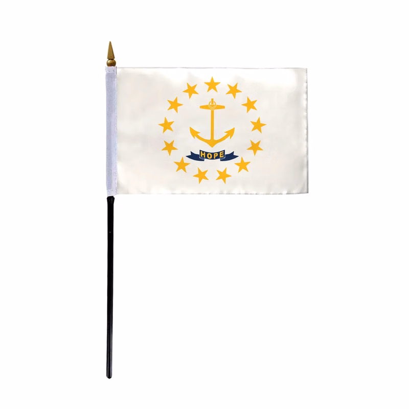 4"x6" & 12"x18'' Rhode Island ePoly Printed Stick Flags