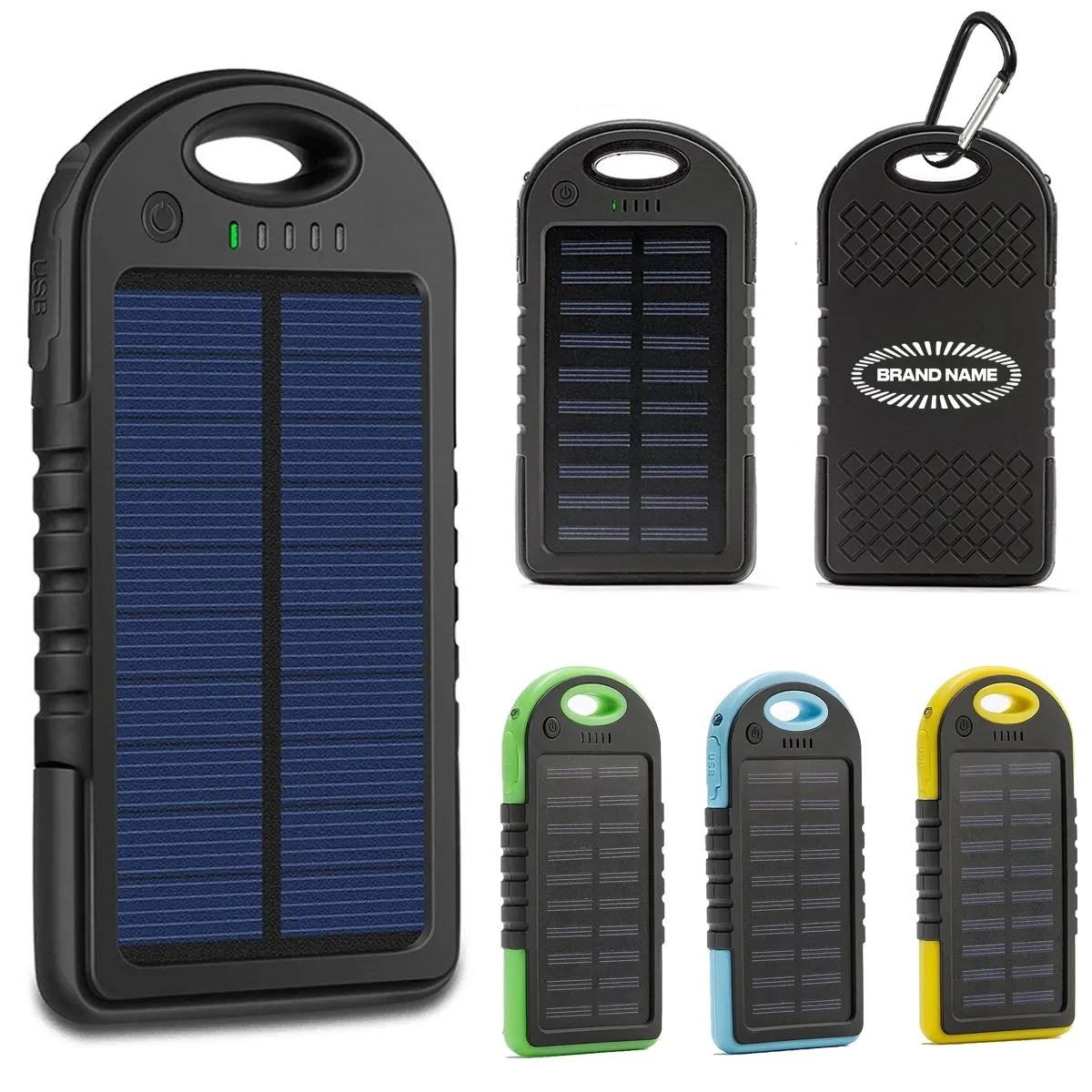 Custom Outdoor Portable Mini Solar Power Bank With Carabiner 1
