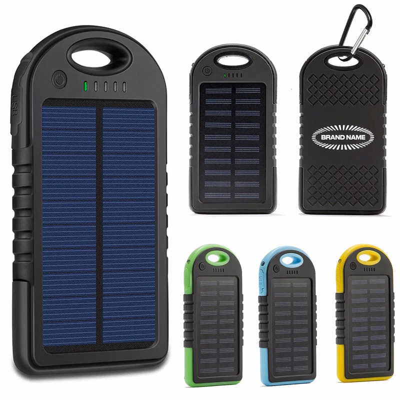 Custom Outdoor Portable Mini Solar Power Bank With Carabiner