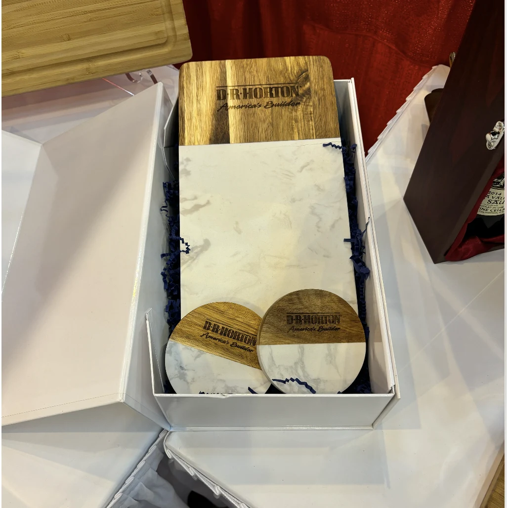 Custom Marble & Acacia Cutting Board & Coaster 1
