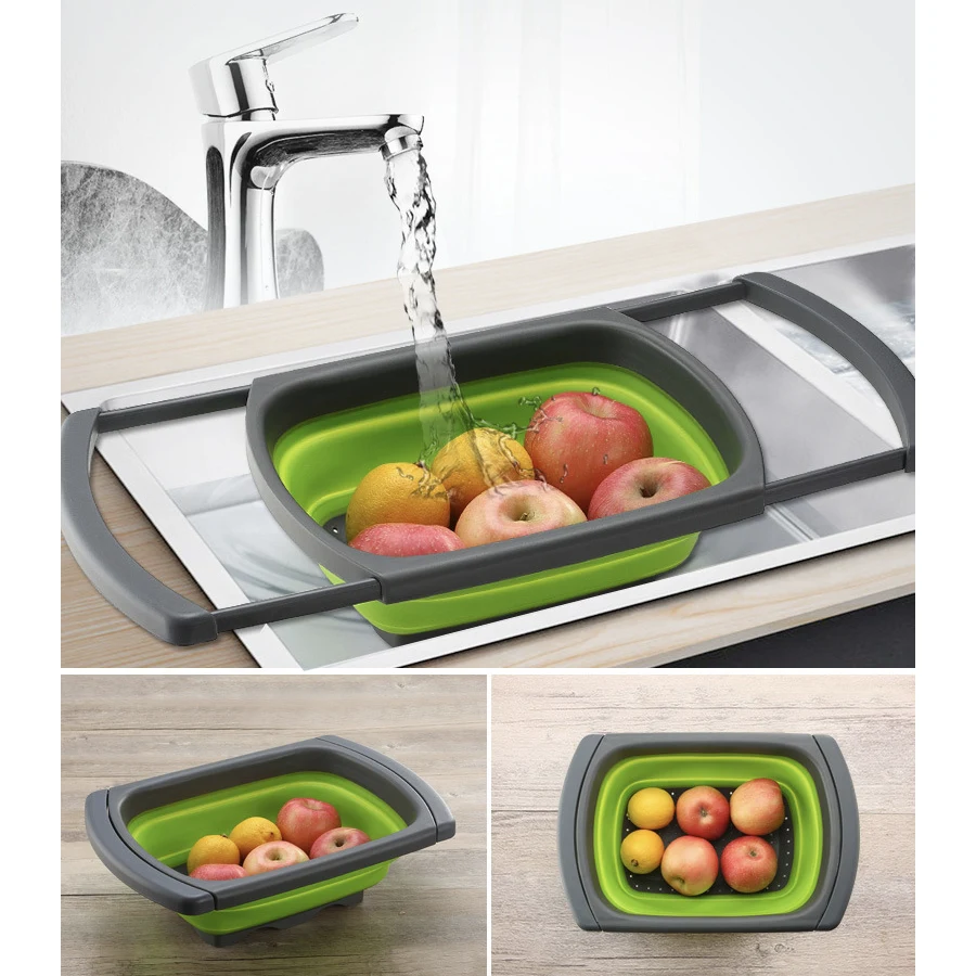 The Sink Vegetable/Fruit Strainer Basket with Extendable Handles 1