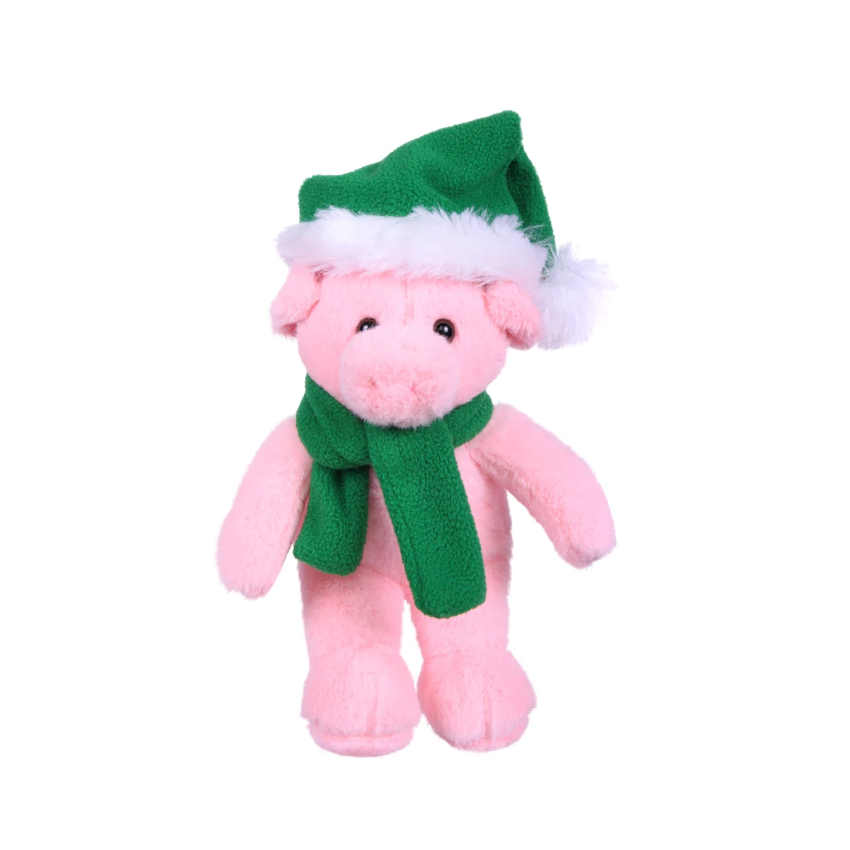 Soft Plush Stuffed Pig with Christmas Hat and Scarf 1
