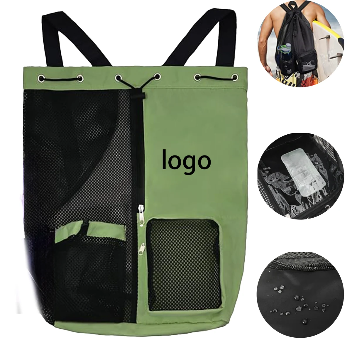 Mesh Drawstring Swim Bag 1