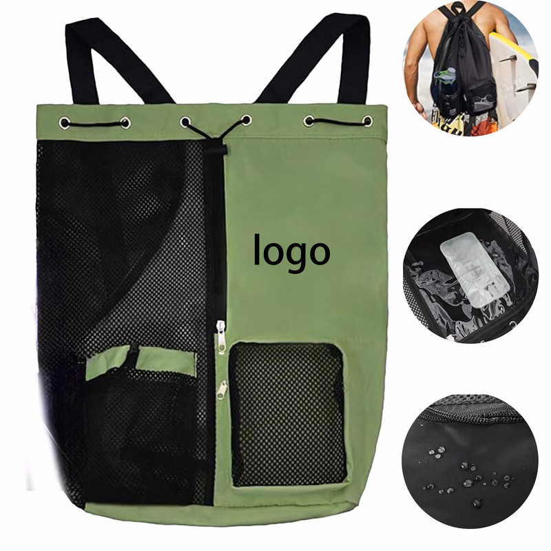 Mesh Drawstring Swim Bag