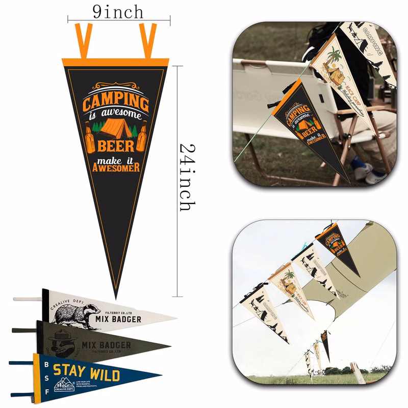 Outdoor Party Multifunctional Felt Triangle Flag