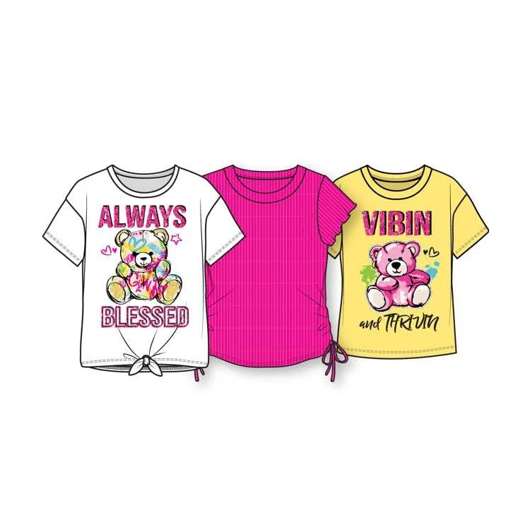 Girls' Fashion Tee 3-Pack - Assorted Size 4-6X 1