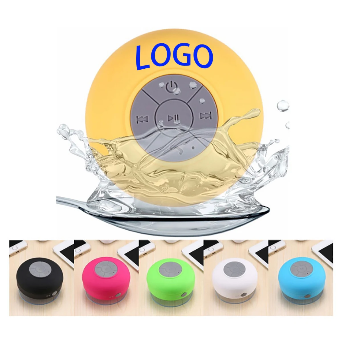 musical Bathroom Waterproof Bluetooth Speaker with Suction Cup 1