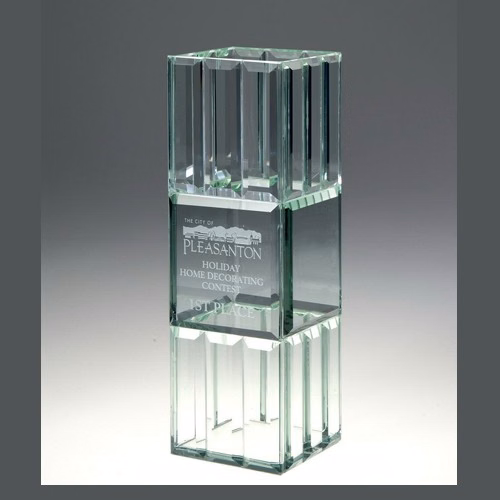 Jade Glass Trophy with Starlight Vase - Small