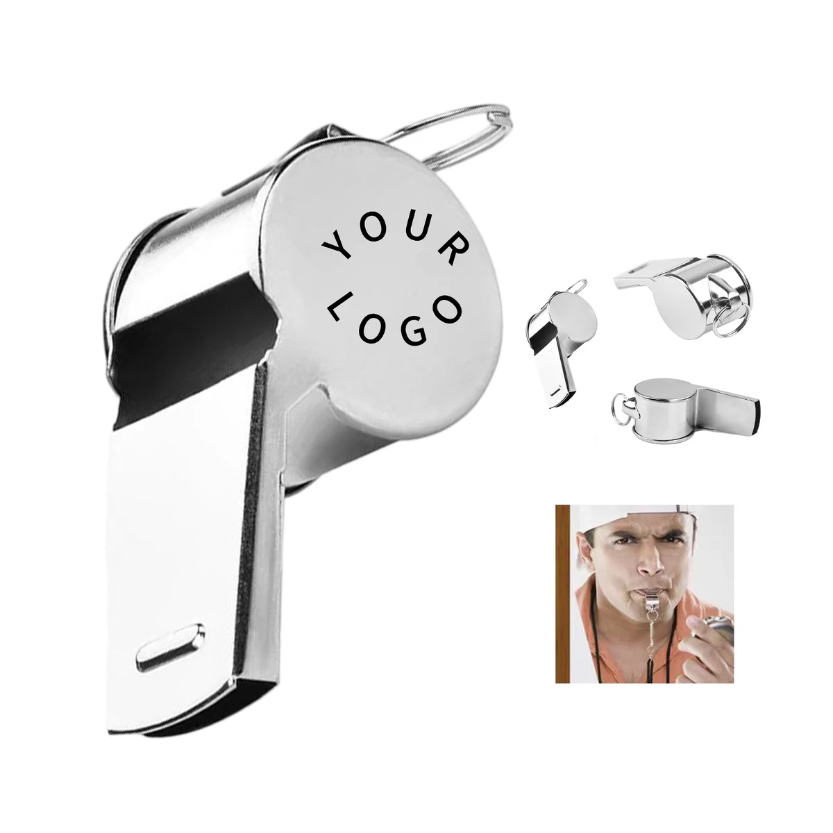 Stainless Steel Whistle With Lanyard For Training And Safety 1