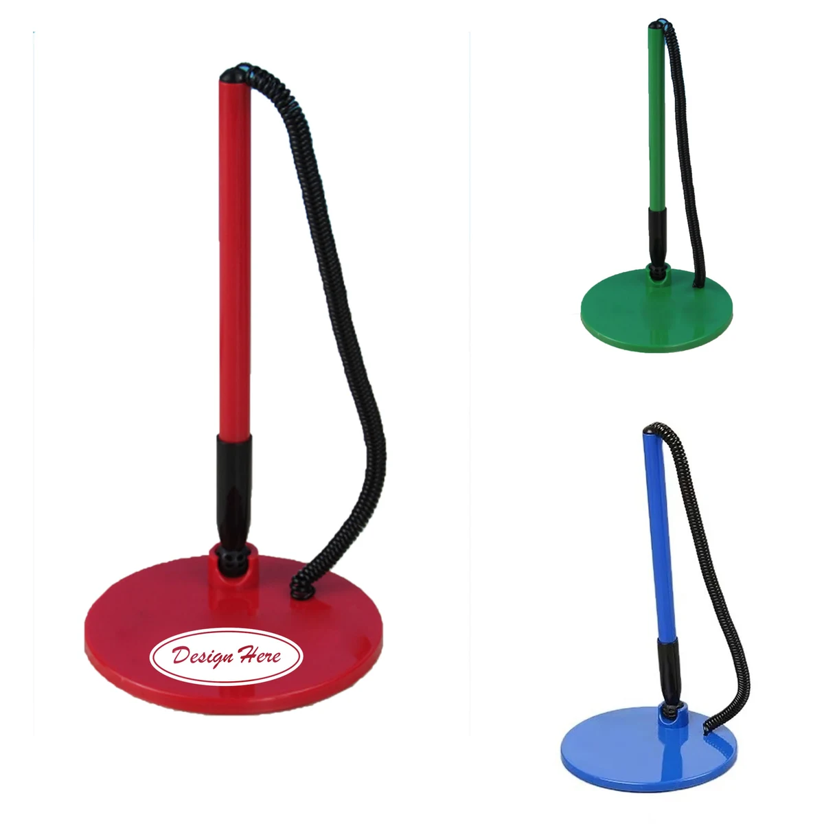 Fixed Round Desk Pen with Spring for Service Counters and Banks 1