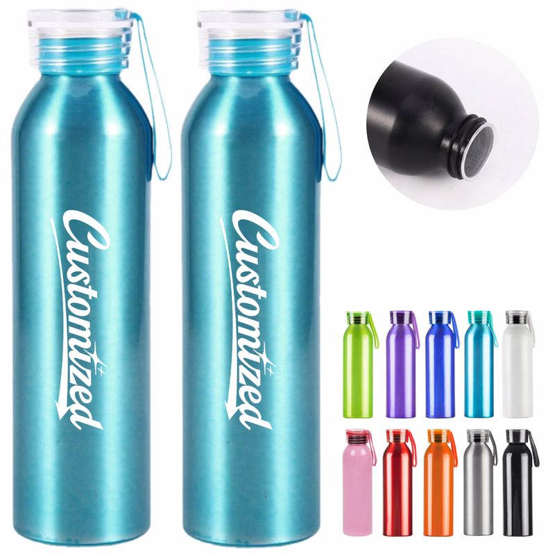 20Oz. Sports Water Bottle with Screw Cap and Carry Strap