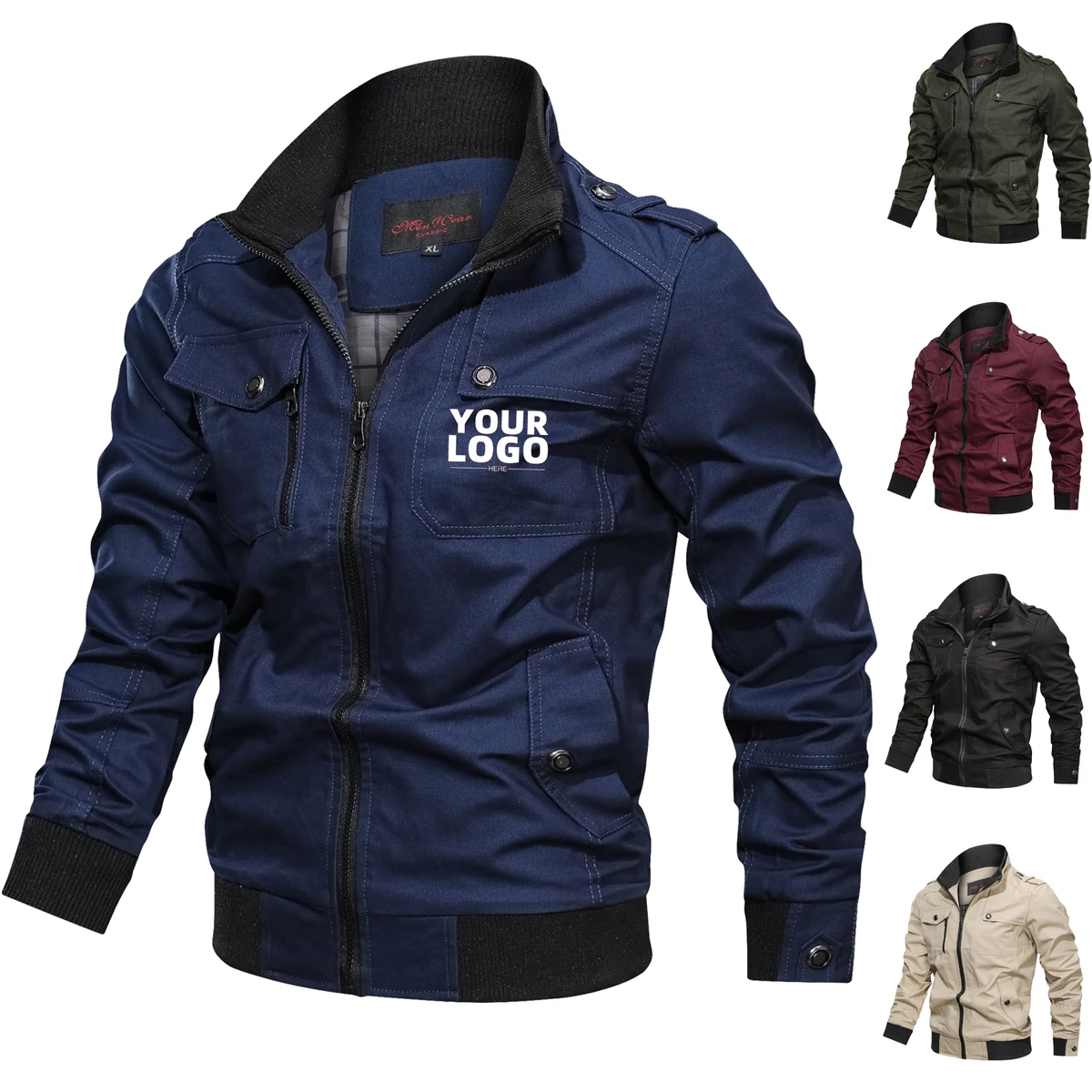 Men's Multi Pockets Stand Collar Jackets 1