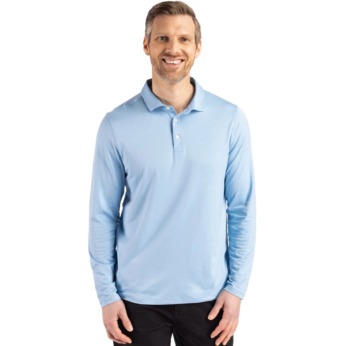 Cutter & Buck Coastline Recycled Double Peached Mens Long Sleeve Polo 1