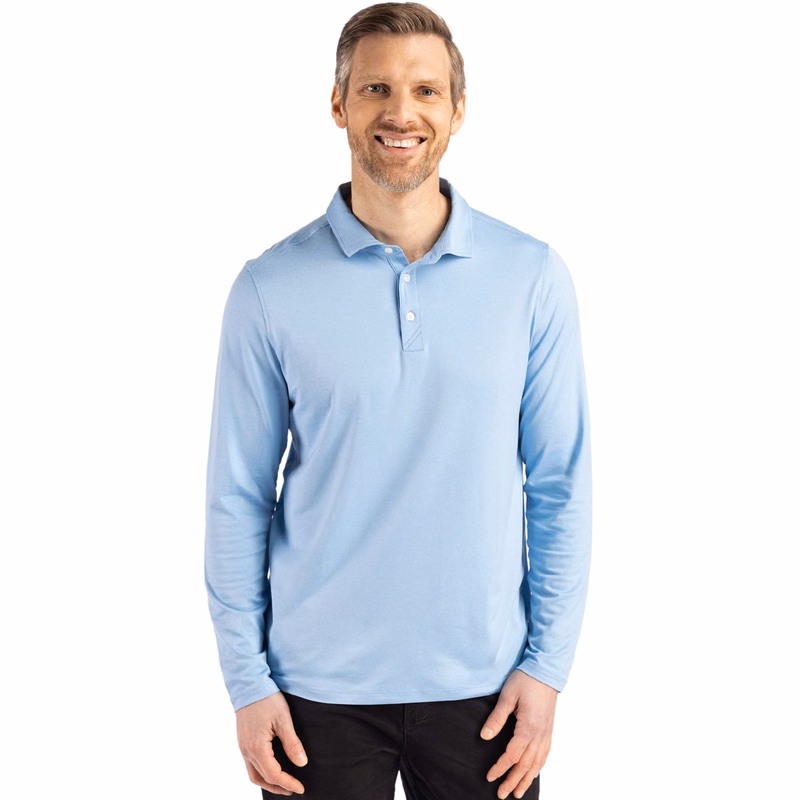 Cutter & Buck Coastline Recycled Double Peached Mens Long Sleeve Polo
