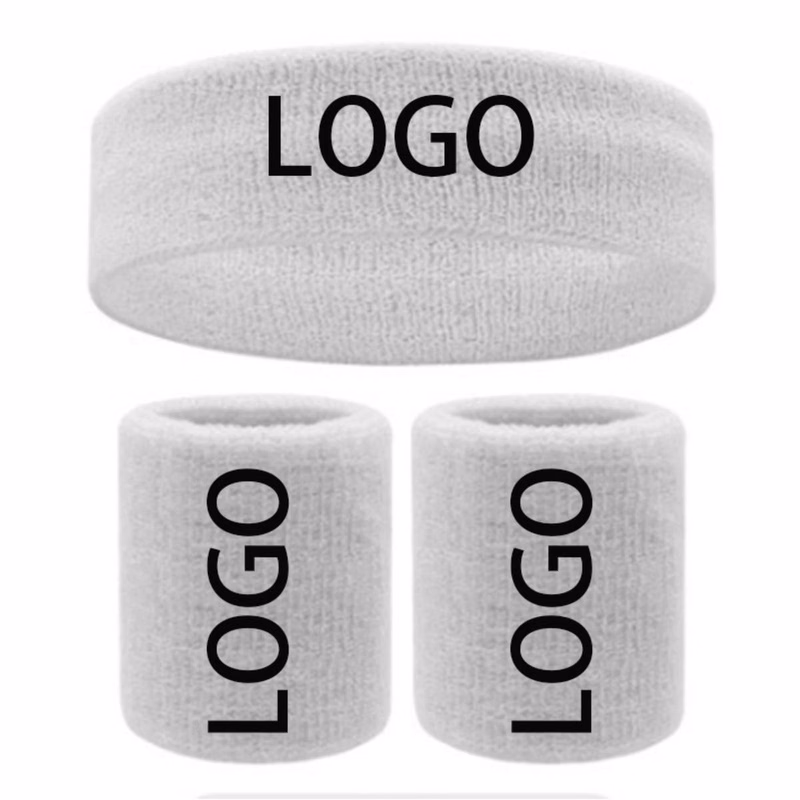 Custom Sports Sweat Wicking Unisex Terry Cloth Wristband & Headband Set