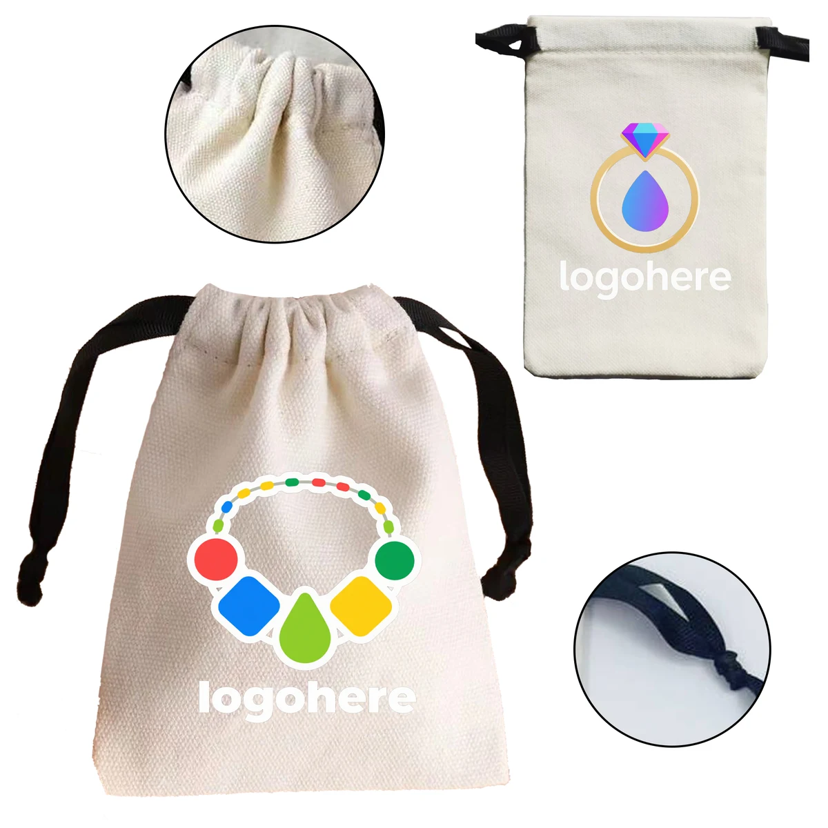 5.9x3.9 Inch Custom Logo Jewelry Travel Pouch 1