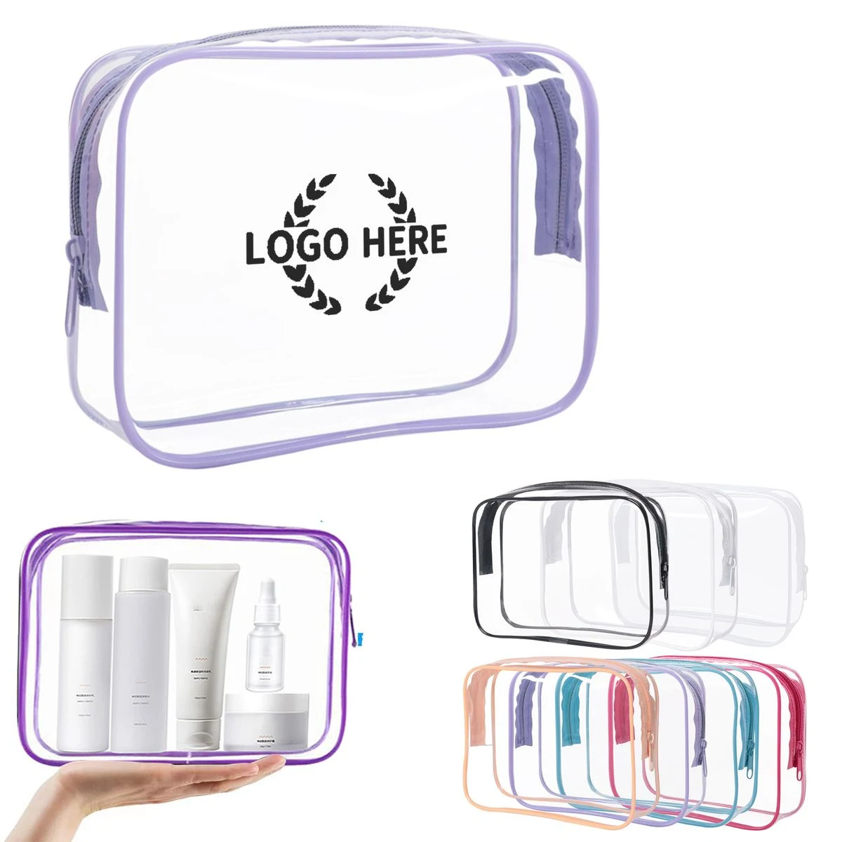 PVC Zipper Transparent Travel Cosmetic Bag 1