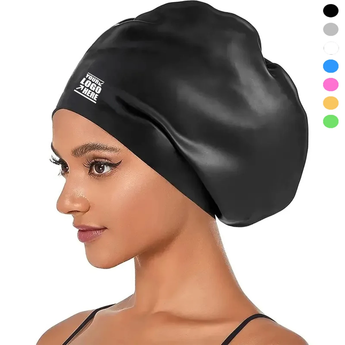 Large Silicone Swimming Cap For Long Hair 1