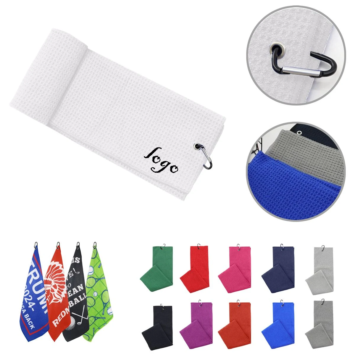 MOQ50 400GSM Microfiber Waffle Golf Towel 1