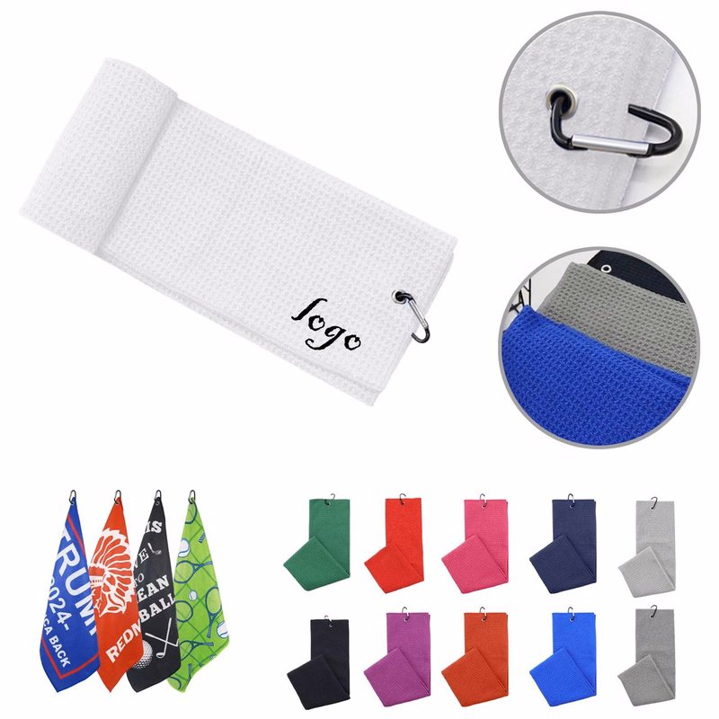 MOQ50 400GSM Microfiber Waffle Golf Towel