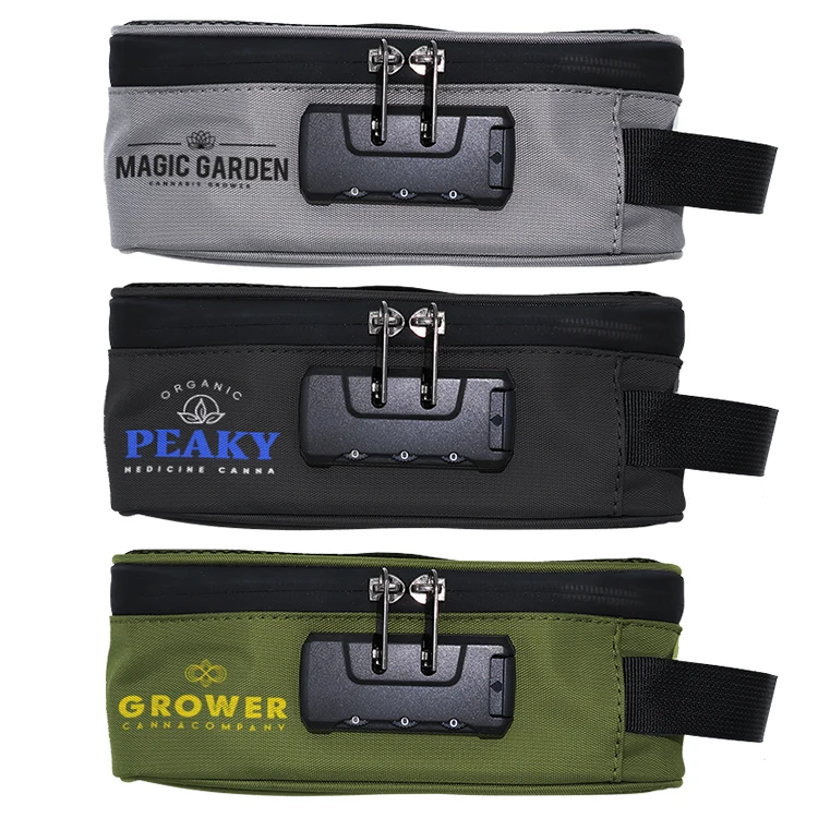 Custom Carbon Smell Proof Stash Carrying Case with Combination Lock 1