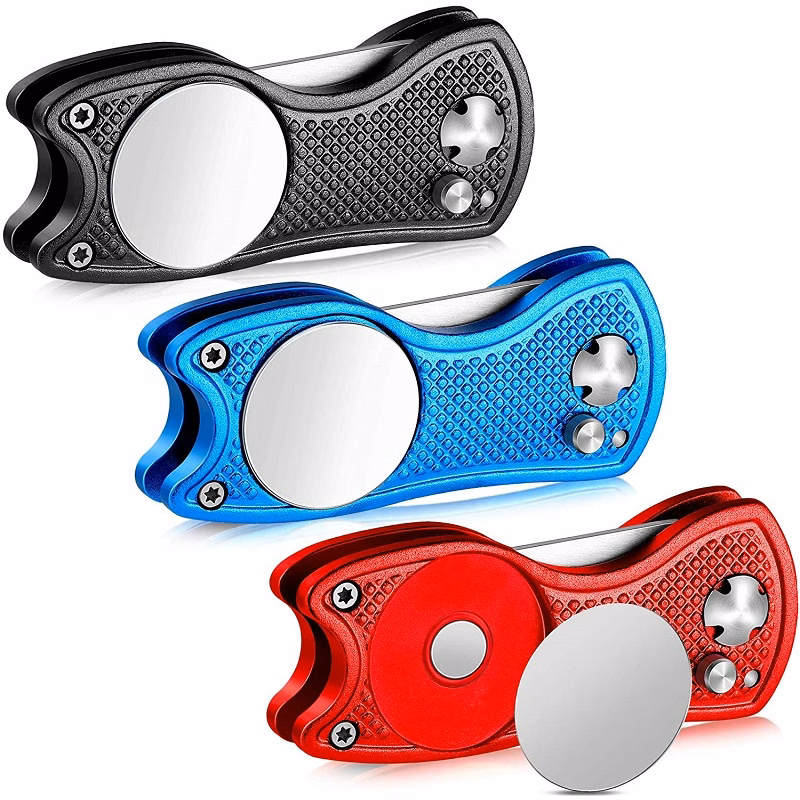 Foldable Golf Ball Marker Tool Portable Golf Pitchfork