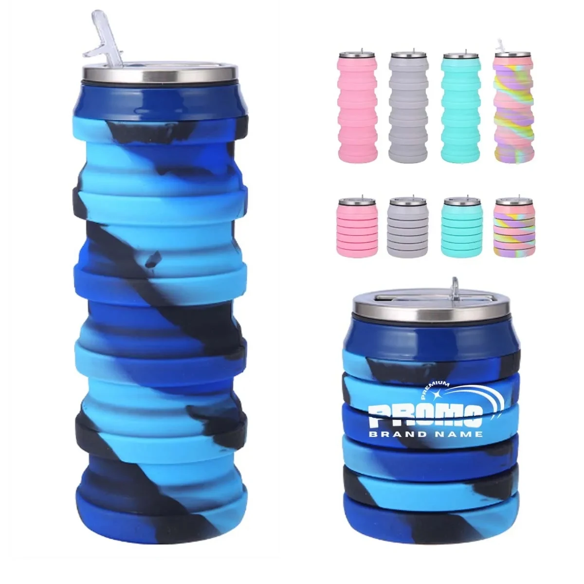 Camouflage Silicone Folding Sports Water Bottle 1