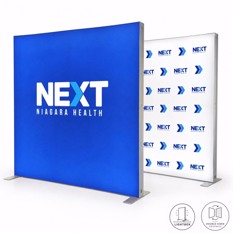 48Hr Quick Ship - Backlit LED Light Box SEG Floor Display WALL Kit, 8'W x 8'H, NO SETUP CHARGE