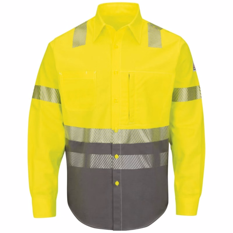 Bulwark Men's Tall Hi-Visibility Color Block Uniform Shirt - EXCEL FR® ComforTouch® - 7 Oz. - SLB4HT