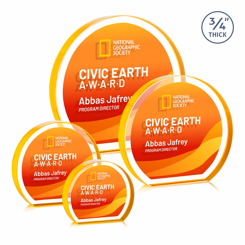 Maren Hemisphere VividPrint™ Double Sided Award - Gold