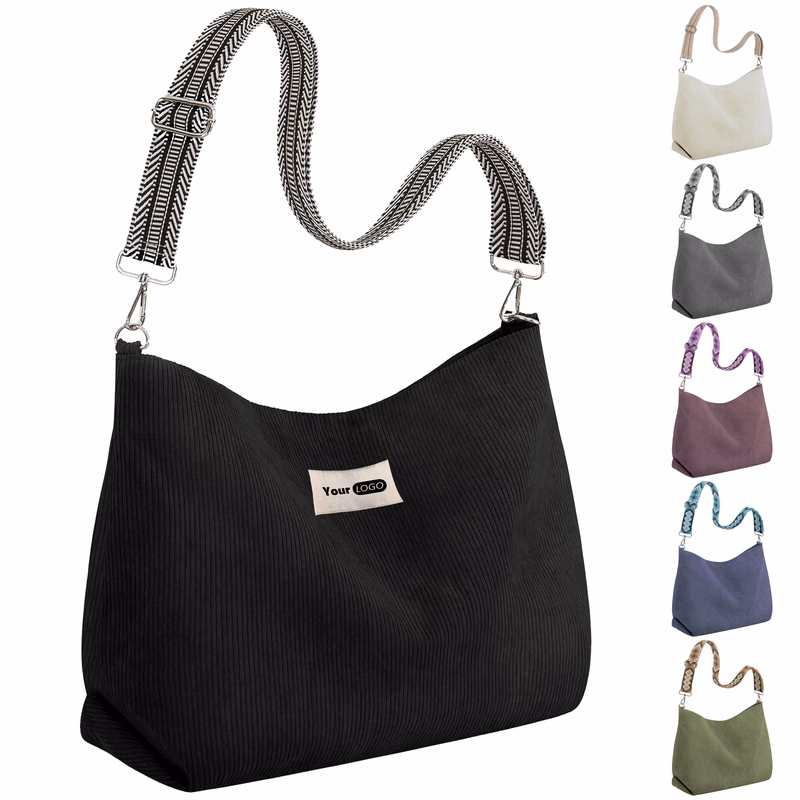 Corduroy Large Capacity Adjustable Mailman Bag