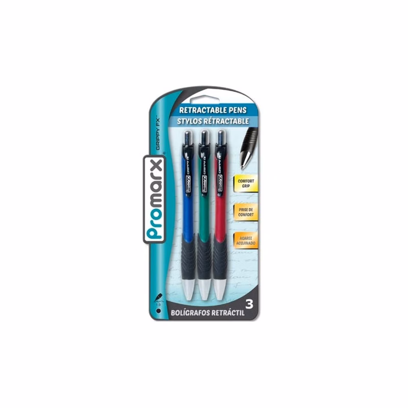 Black Grippy Pens - 3 Pack