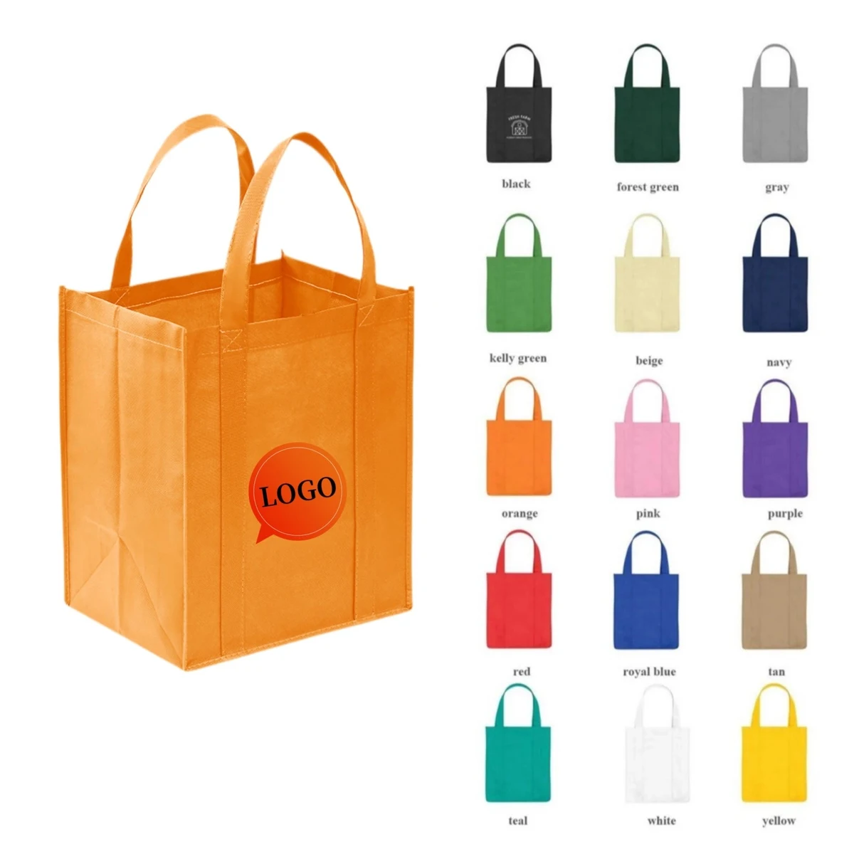 13"L x 10"W x 15"H Reusable Non Woven Tote 1