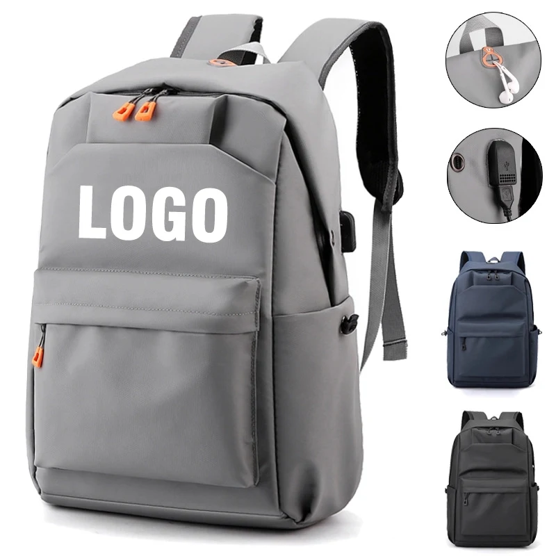 Custom Waterproof USB Charging Port Laptop Backpack 1