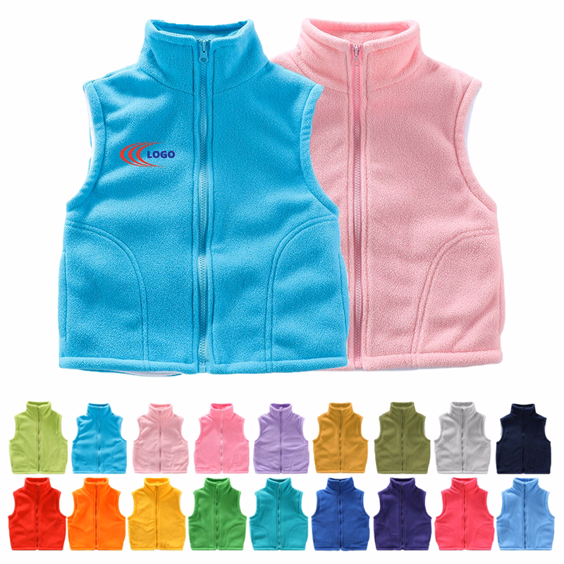 MOQ20 Baby Full Zipper Sleeveless Vest