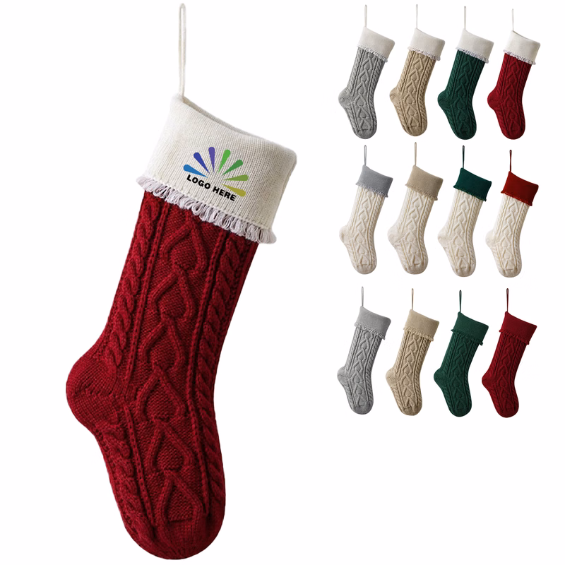 Christmas Knitted Stocking Bag for Gifts