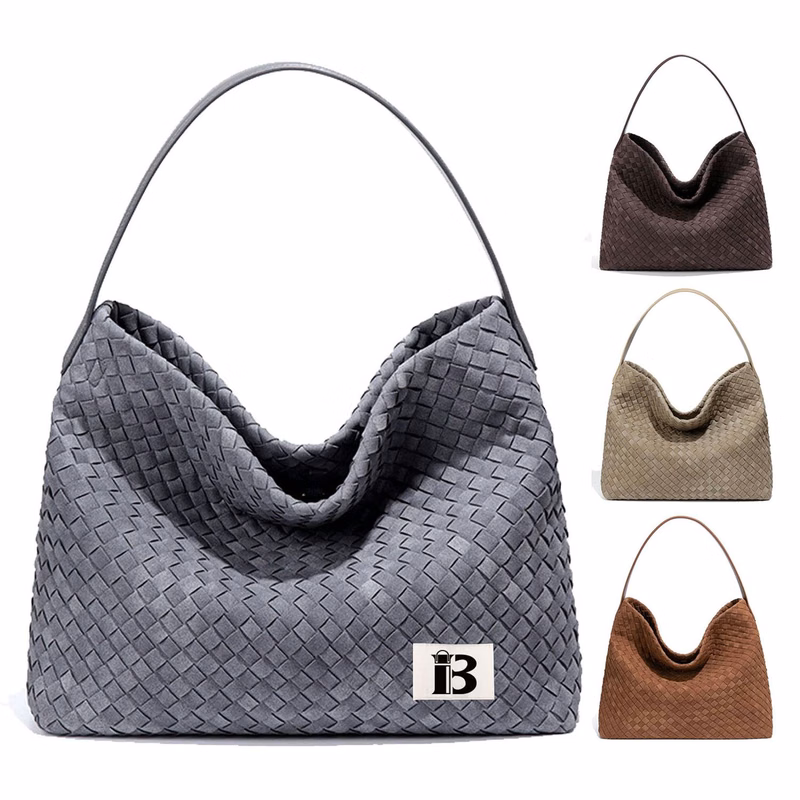 Vintage PU Leather Tote Bag w/ Detachable Strap