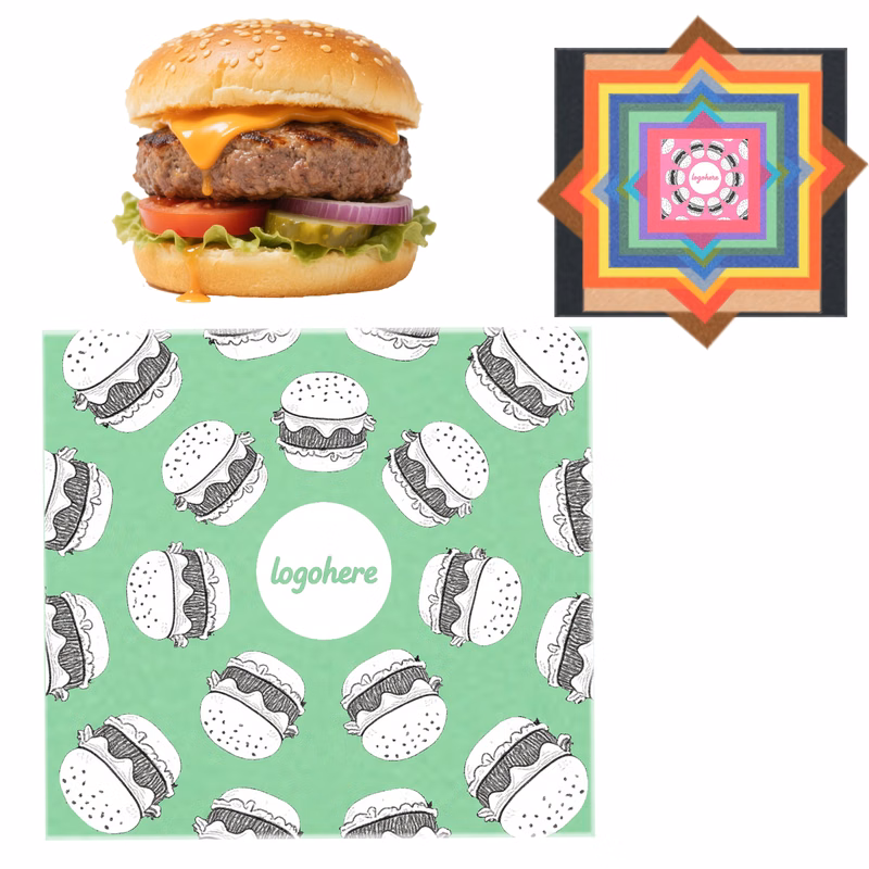 Colored Custom Printed Burger Paper