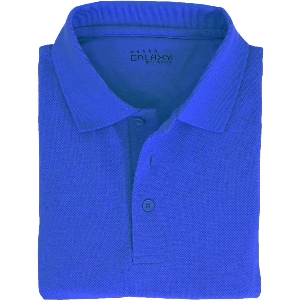 Adult Uniform Polo Shirts - Royal Blue Short Sleeve Size M - 2X 1