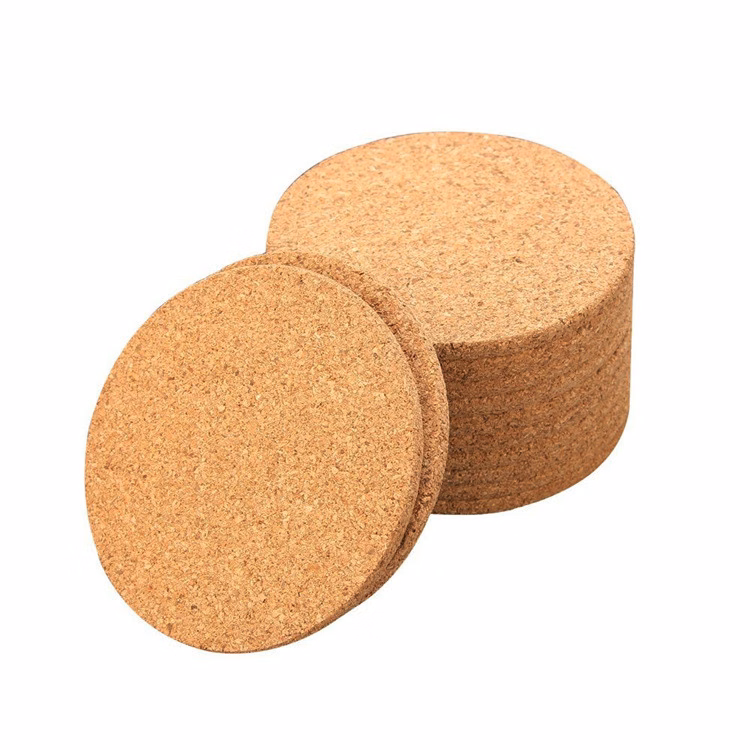Heat Resistant 3.5" Round Absorbent Cork Econo Coaster