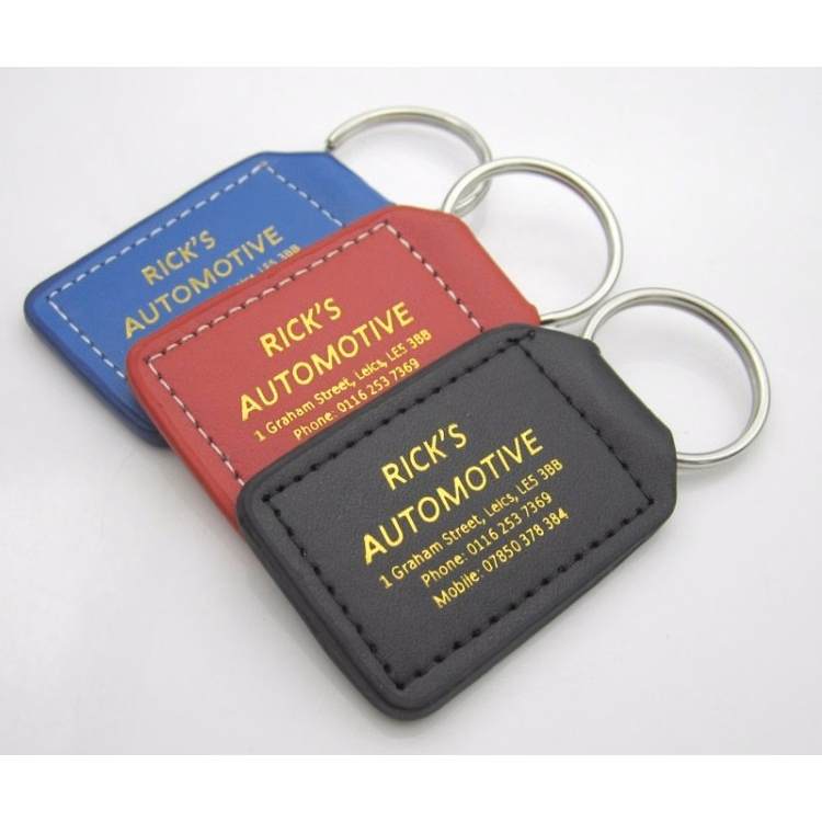 Simple Design PU Leather Custom Logo Key Chains
