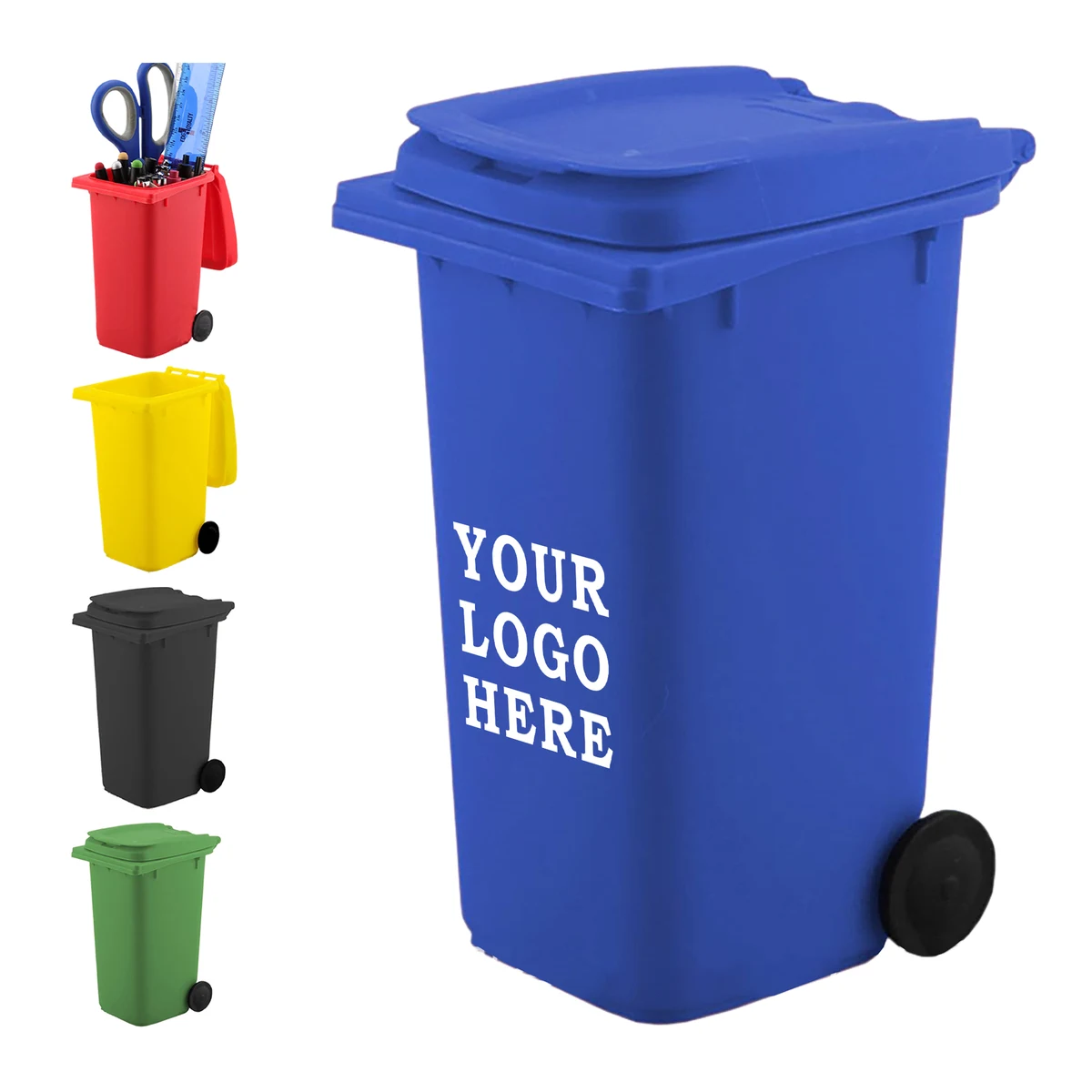 Mini Trash Bin Desk Organizer with Wheels 1