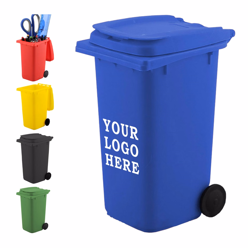 Mini Trash Bin Desk Organizer with Wheels