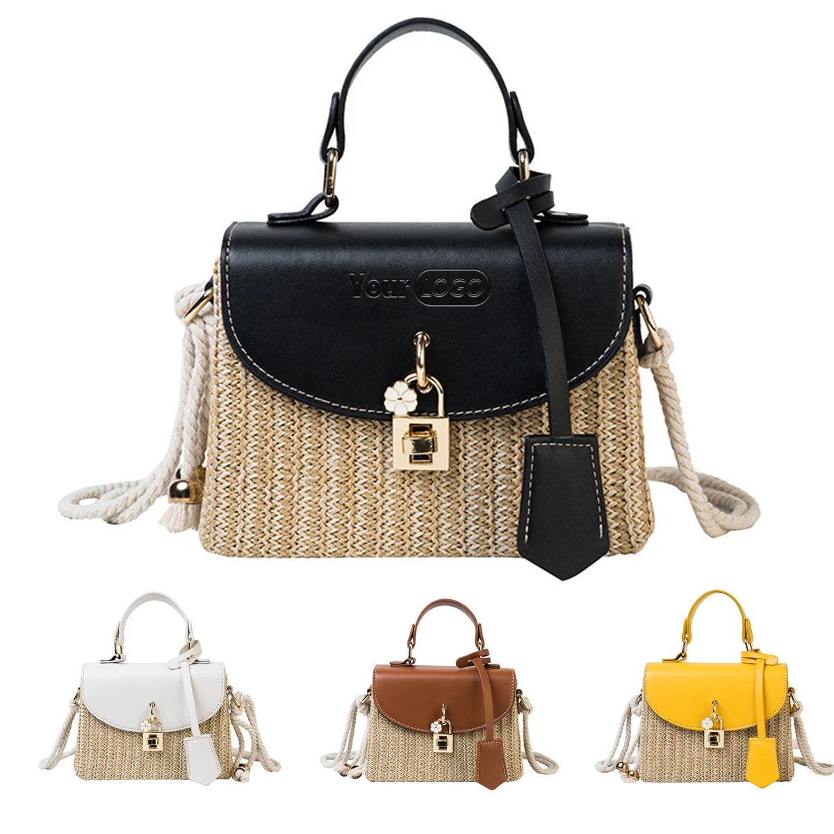 Jute/Burlap Straw Fashion Rattan Shoulder Cross-body bag 1