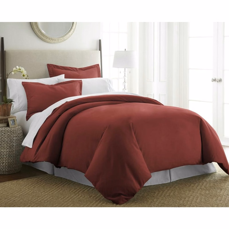 Duvet Cover Sets - Burgundy Full-Queen 3 Piece