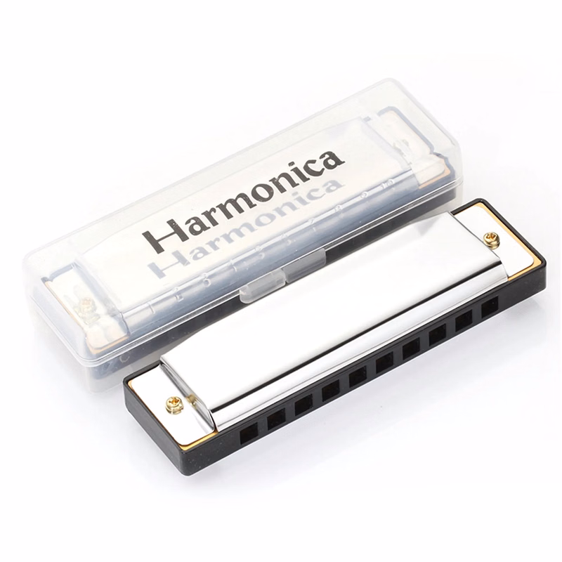 10 Holes Blues Harmonica with Plastic Box