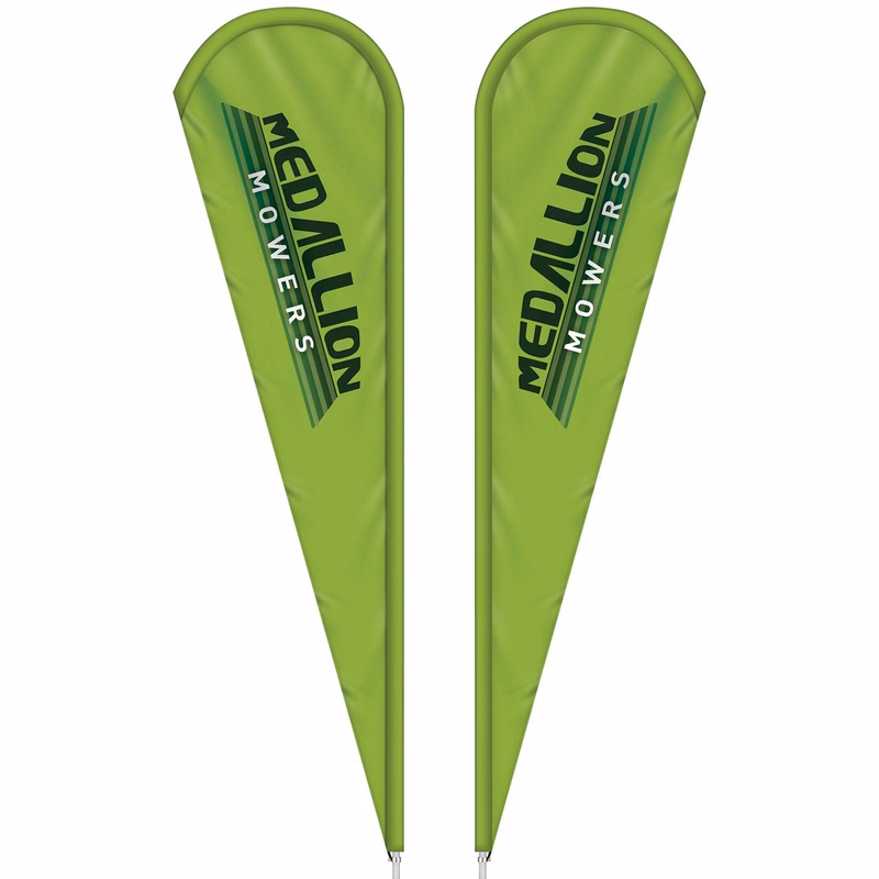 3' x 12' Custom Double Sided Teardrop Flag