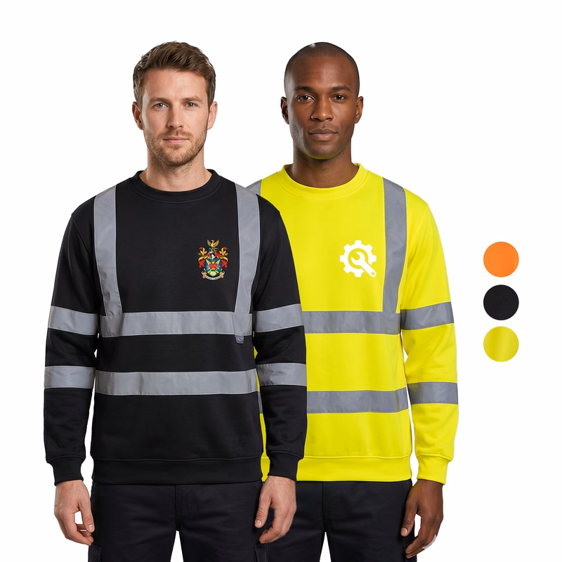 Class 3 Double Band 2" Reflective Tape Safety Sweatshirt