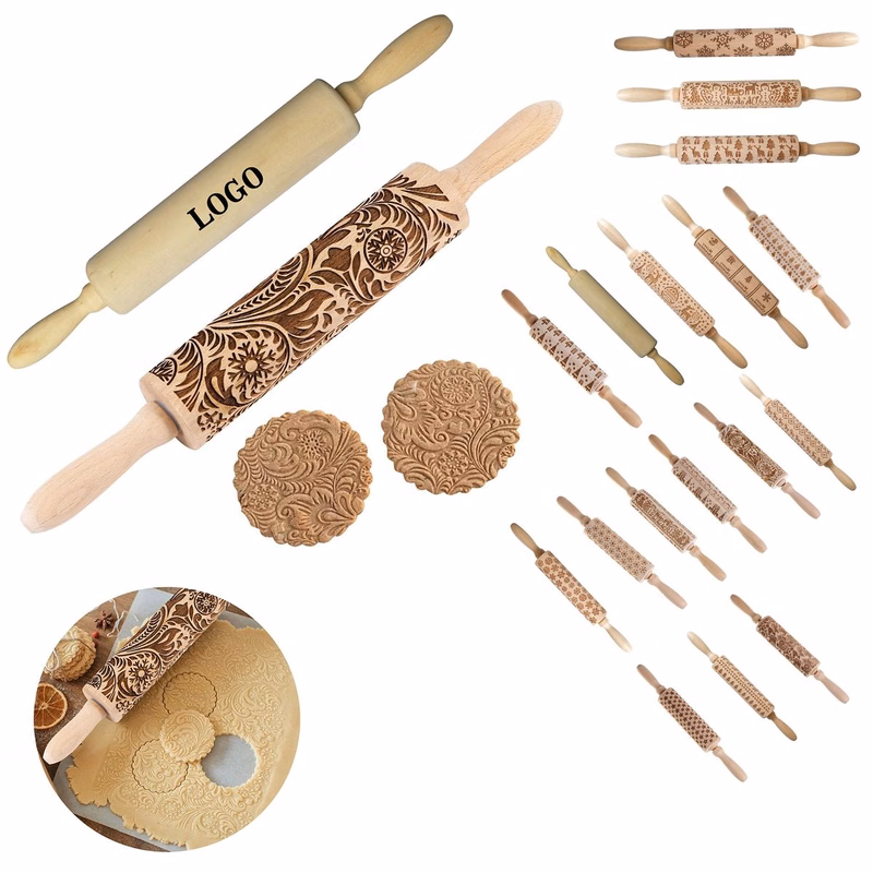 Embossed Wooden Rolling Pin