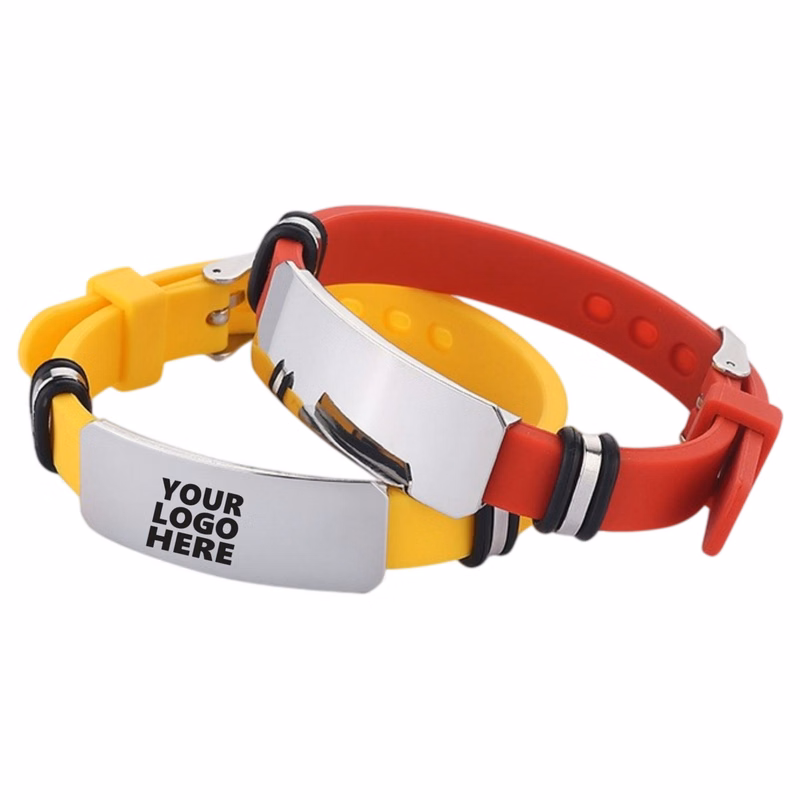 Custom Logo Engravable Wristband Set